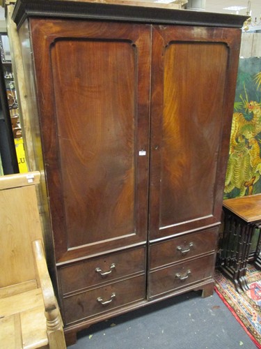 Lot 417 - A Georgian style hanging wardrobe