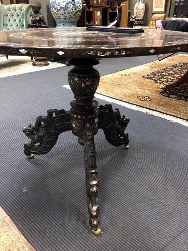 Lot 380 - A Far Eastern mahogany pedestal table, late 19th century