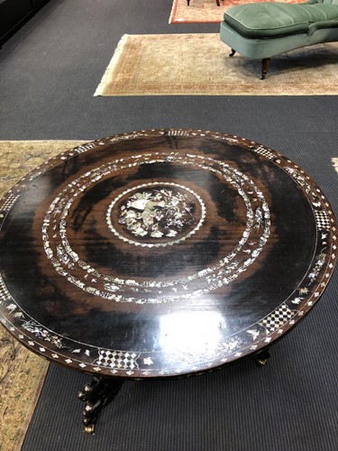 Lot 380 - A Far Eastern mahogany pedestal table, late 19th century