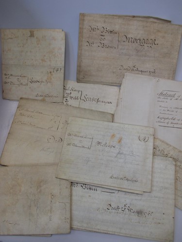 Lot 116 - Eight 18th century parchment documents and...