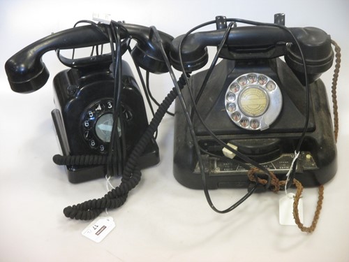 Lot 17 - A GPO black Bakelite telephone; another...