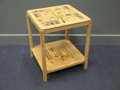 Lot 482 - A 1970's two tier square table with...
