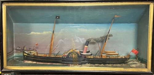 Lot 498 - An early 20th century model paddle ship diorama