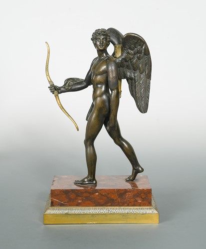 Lot 370 - A 19th century bronze and gilt bronze model of Eros