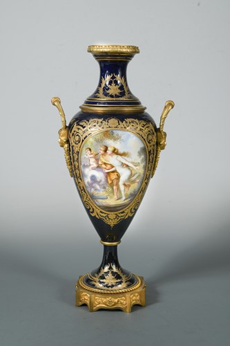Lot 44 - A Sévres two-handled ormolu and gilt metal mounted vase, circa 1900
