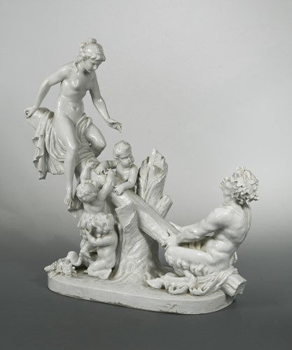 Lot 35 - A Naples white glazed porcelain figural group