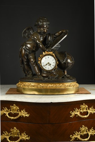 Lot 439 - An imposing 19th century French bronze table clock