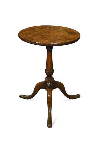 Lot 471 - A George III burr oak topped tripod table