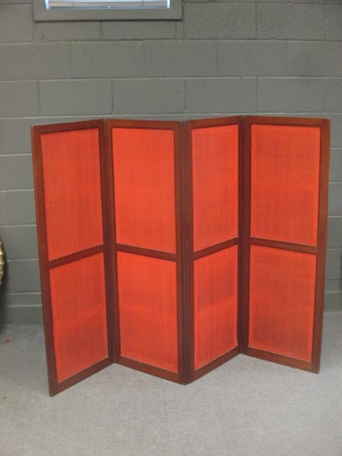 Lot 506 - A 19th century mahogany four fold screen with...