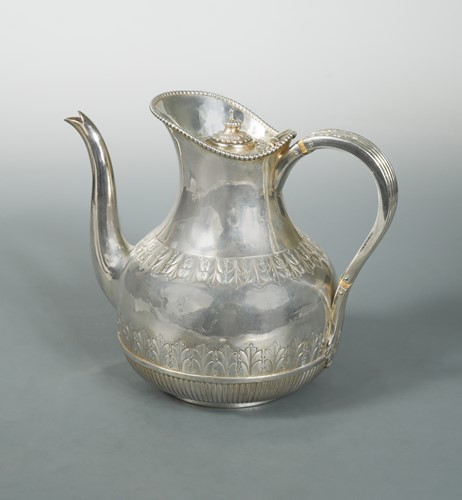 Lot 575 - A Victorian silver coffee pot