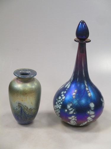 Lot 1 - A Siddy Langley glass bottle and stopper...