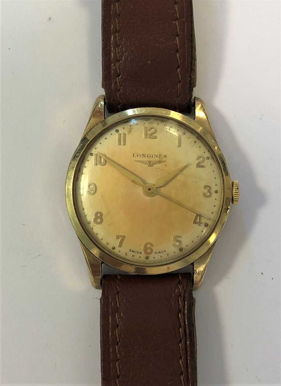 Lot 309 - Longines - A gentleman's 9ct gold wristwatch