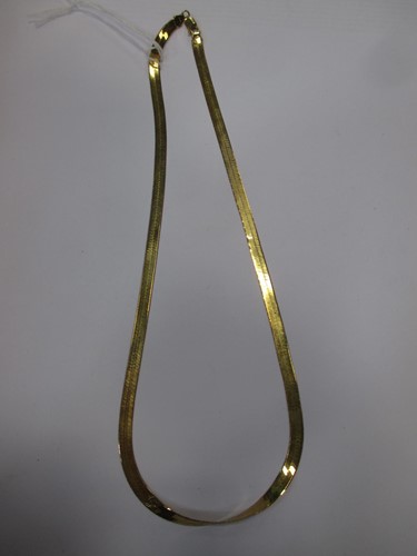 Lot 134 - An Italian flat link necklace stamped '750',...