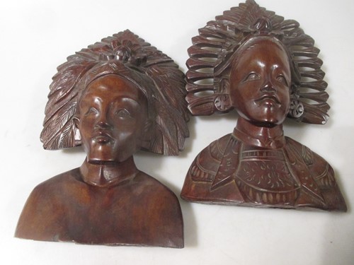Lot 130A - Three Tribal figures. Two Philippines wood...