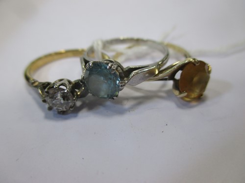 Lot 143 - A single stone diamond ring together with a...