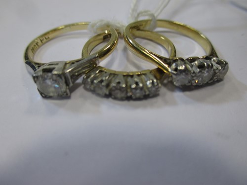 Lot 149 - A collection of three diamond set rings each...