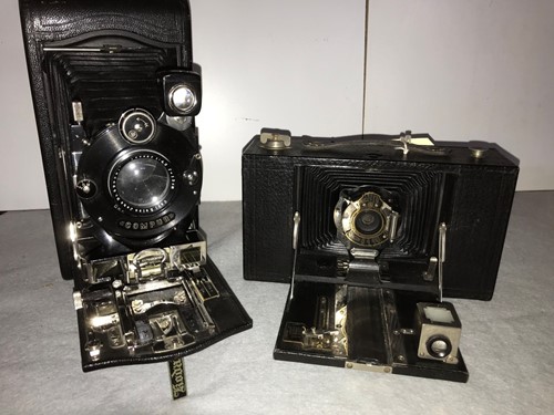 Lot 136 - Two vintage folding Kodak cameras