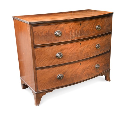 Lot 545 - A Regency mahogany bow front chest