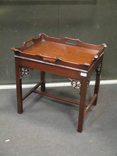 Lot 477 - A Chippendale style mahogany tray table, 56 x...