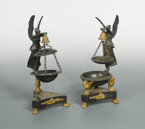 Lot 369 - A pair of Regency bronze parfumiers