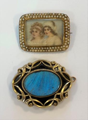 Lot 20 - Two 19th Century memorial brooches, one converted to a pendant