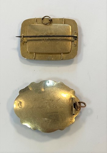 Lot 20 - Two 19th Century memorial brooches, one converted to a pendant