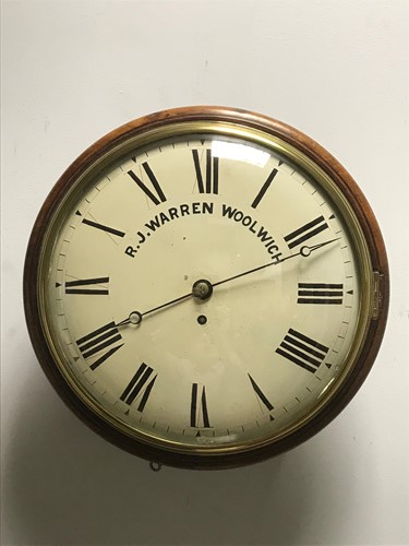 Lot 34 - A Victorian mahogany circular wall clock