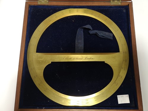 Lot 64 - A brass protractor by Elliott, London