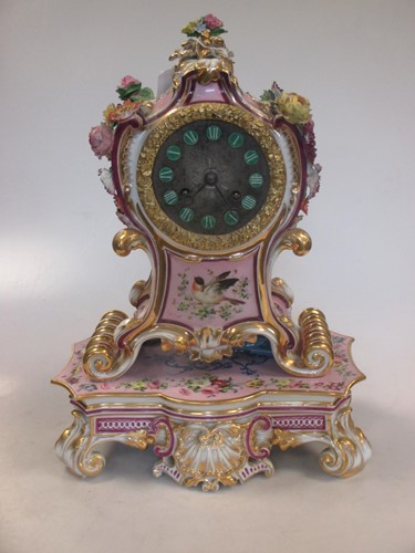Lot 113 - A French porcelain mantel clock by Jacob Petit