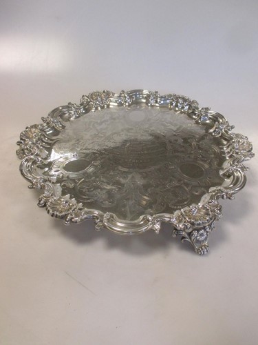 Lot 254 - Three Victorian silver salvers, each with...