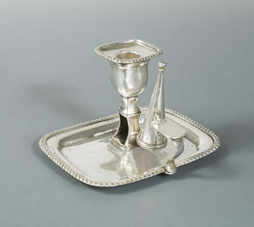 Lot 534 - A George IV silver chamberstick and snuffer by William Bateman I