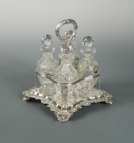 Lot 539 - A William IV silver four division cruet by William Bateman II