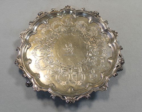 Lot 570 - A Victorian silver salver