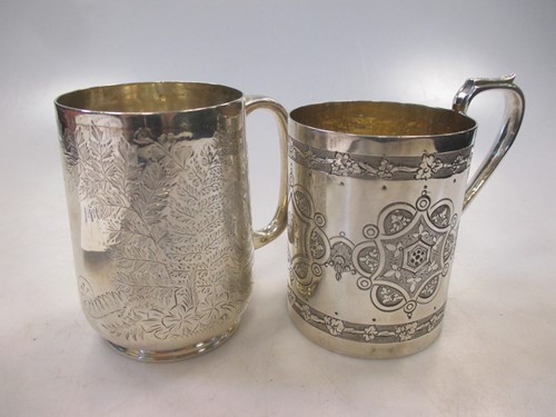 Lot 204 - Two Victorian silver christening cups, 8.8ozt...