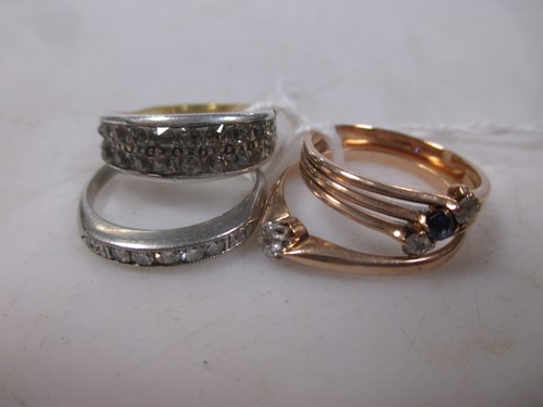 Lot 167 - Two diamond set band rings, together with a...