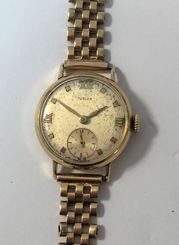 Lot 341 - Türler, Zurich - A lady's Swiss 14ct gold wristwatch