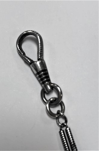 Lot 254 - A white metal and black enamel 'Albertina' chain