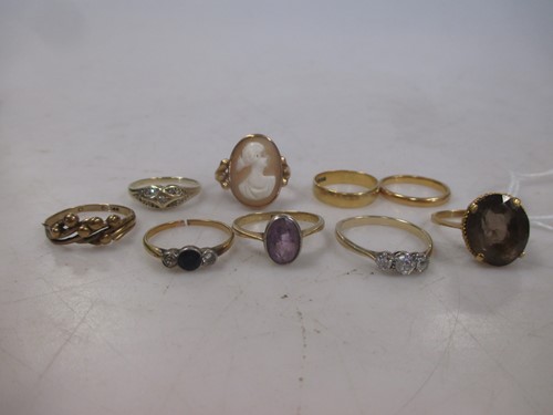 Lot 160 - Two 22ct wedding rings, 5.8g, together with...