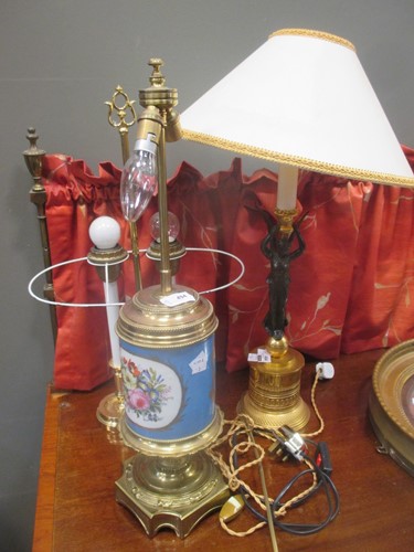 Lot 494 - A Regency style figural table lamp, a French...