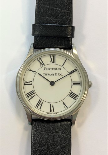 Lot 298 - Tiffany - A gentleman's stainless steel 'Portfolio' wristwatch