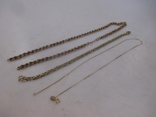 Lot 161 - A 9ct gold chain and bracelet, together with a...