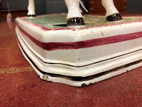 Lot 70 - A fine and rare Leeds pottery horse, circa 1825