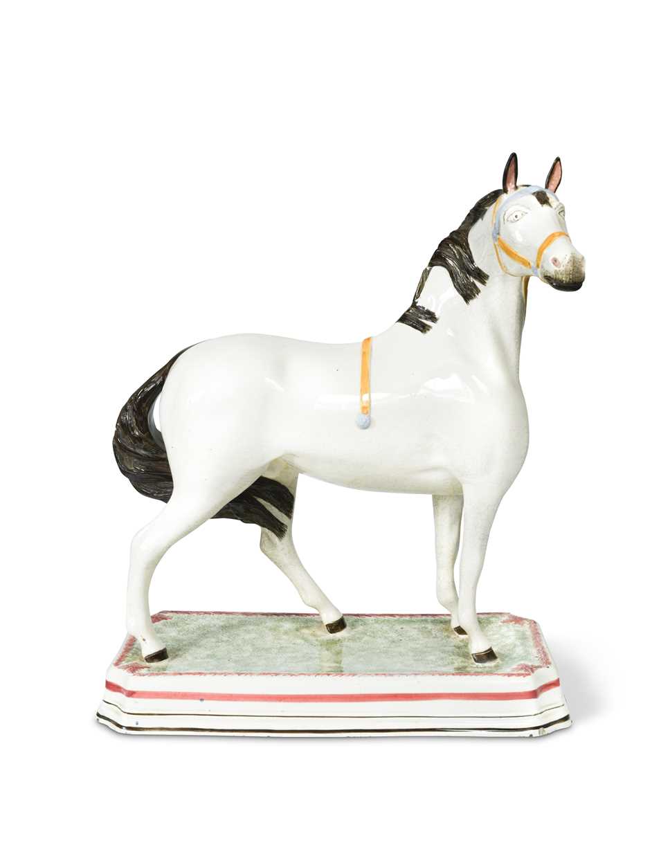 Lot 70 - A fine and rare Leeds pottery horse, circa 1825