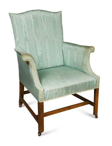 Lot 93 - A George III mahogany library armchair