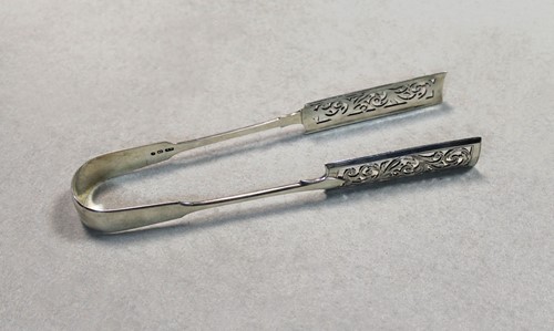Lot 367 - A pair of Victorian silver asparagus tongs by George Unite