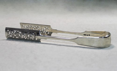Lot 367 - A pair of Victorian silver asparagus tongs by George Unite