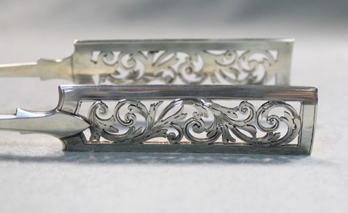 Lot 367 - A pair of Victorian silver asparagus tongs by George Unite