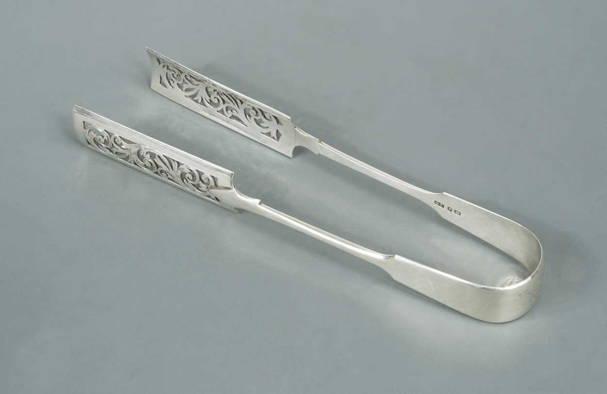 Lot 367 - A pair of Victorian silver asparagus tongs by George Unite