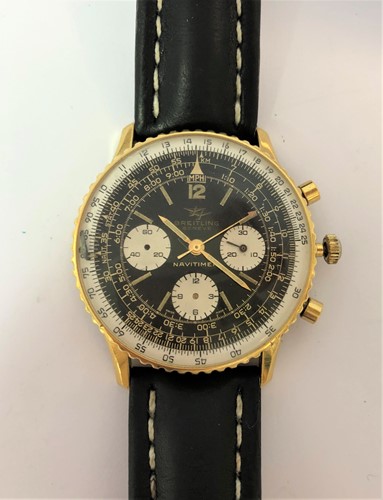 Lot 316 - Breitling - A gentleman's gold plated on stainless steel 'Navitimer' wristwatch
