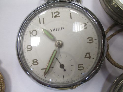 Lot 190 - A silver cased large pocket watch, together...